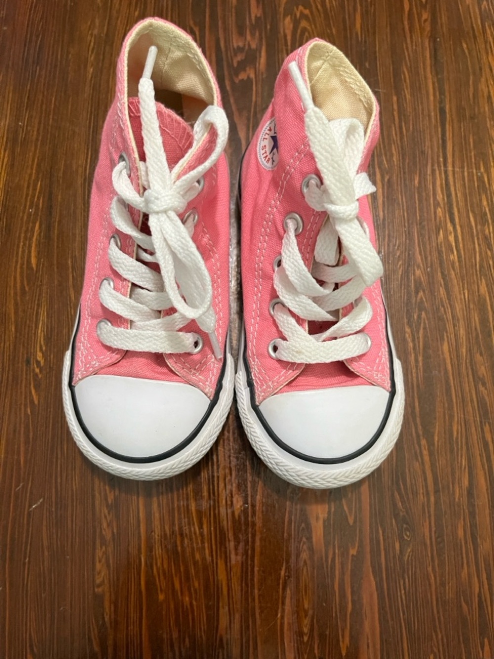 Converse Kids Pink Canvas High-Top Sneakers with White Laces